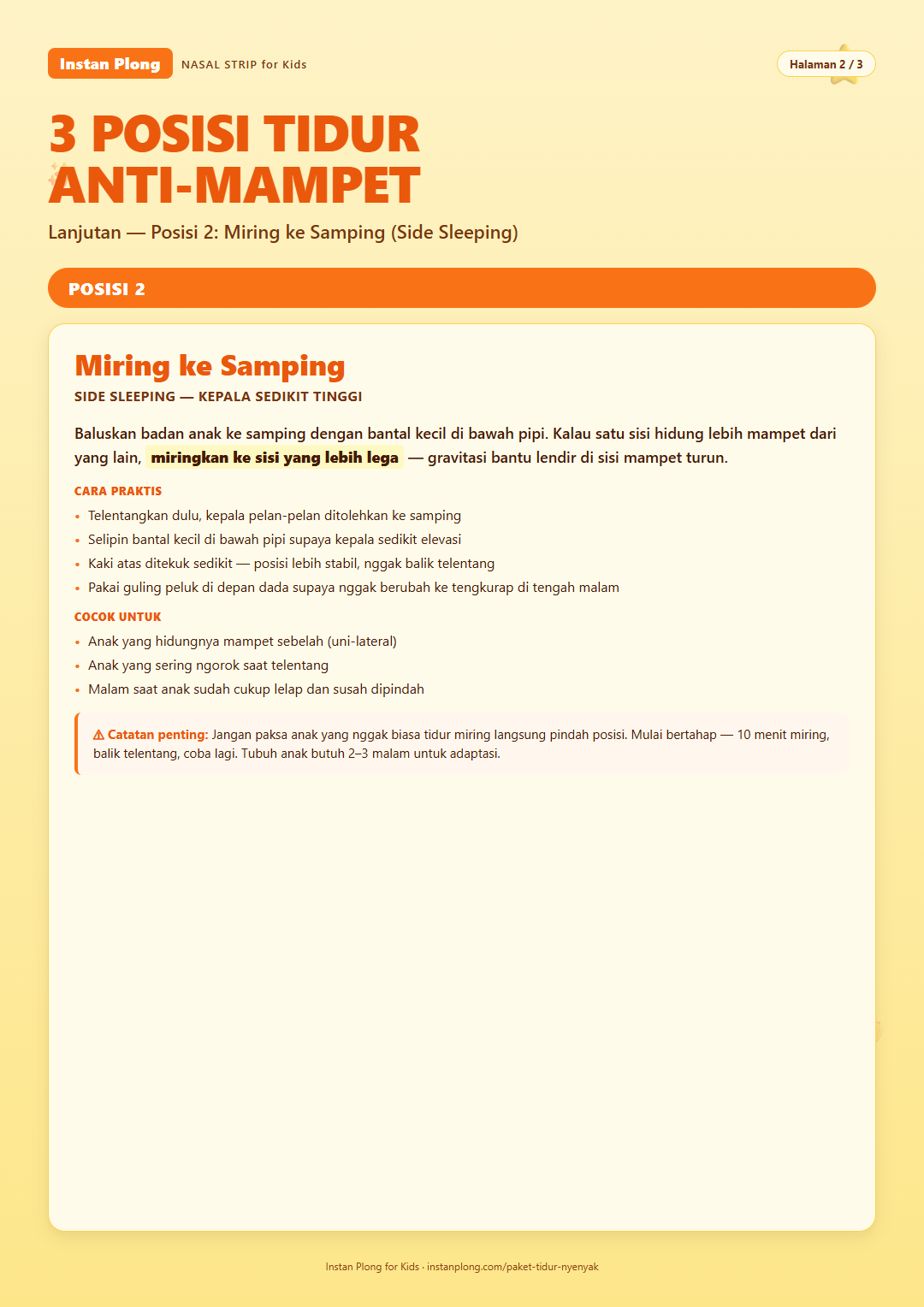 Posisi 2 — Miring ke Samping